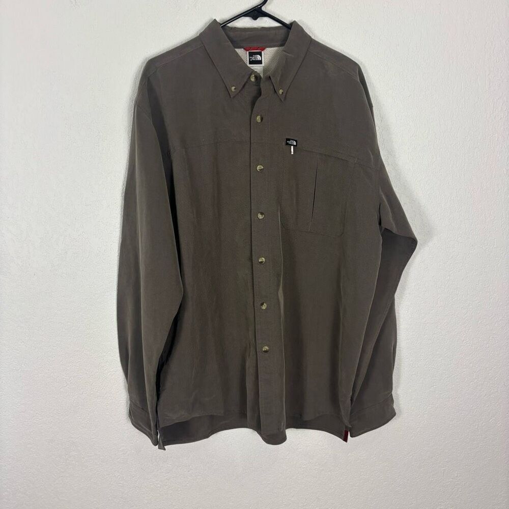 The North Face Brown Modal Collared Button Down Shirt Men's Size Large